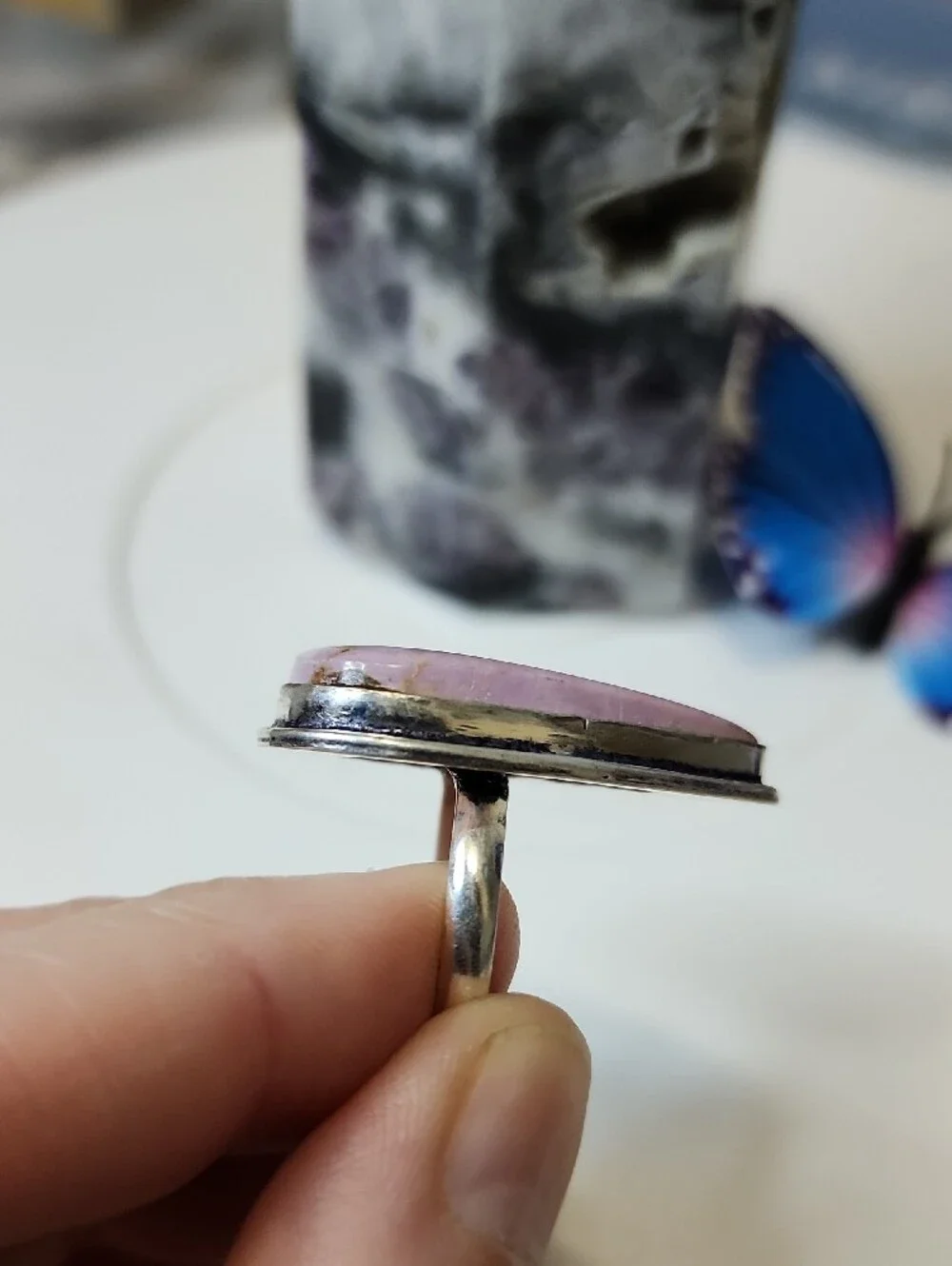 Teardrop Pink Lavender Stone Ring